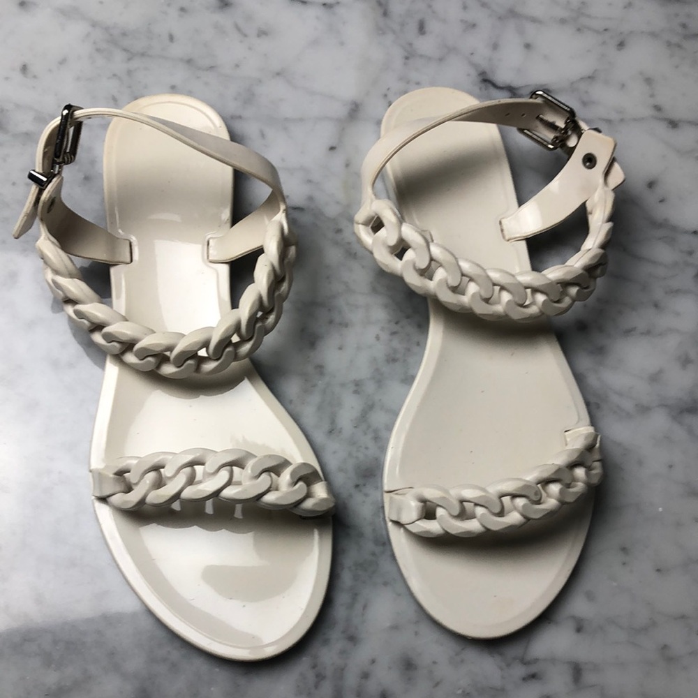 Givenchy jelly White Braided Strap Sandals Size 38